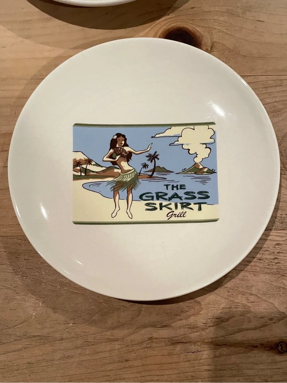 NWT (2) Pottery Barn Vtg Aloha Girls 8” appetizer tapas plates recipes on back